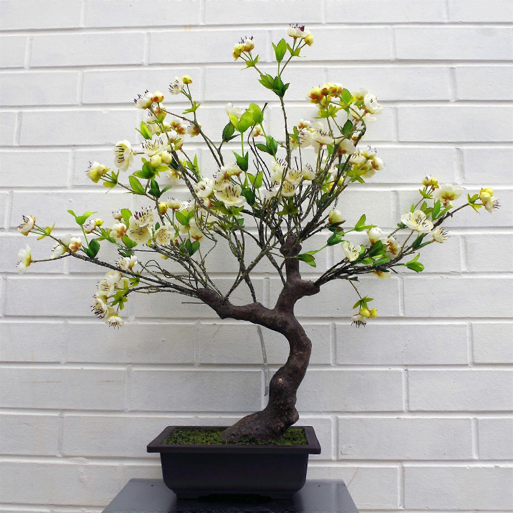 60cm Artificial White Blossom Bonsai Tree