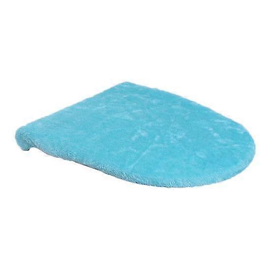 Solid Color Toilet Lid Cover Ultra Plush Elastic Band Non-Slip Material Washable
