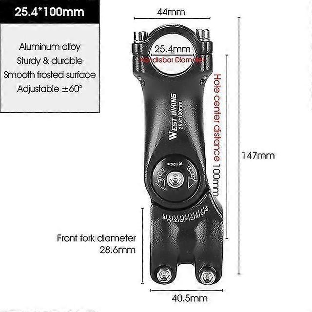 West Biking Adjustable Bicycle Handlebar Stem Variable 60 Degree Angle Riser Mtb Road Bike Front Fork Stem Adapter 25.4/31.8mm