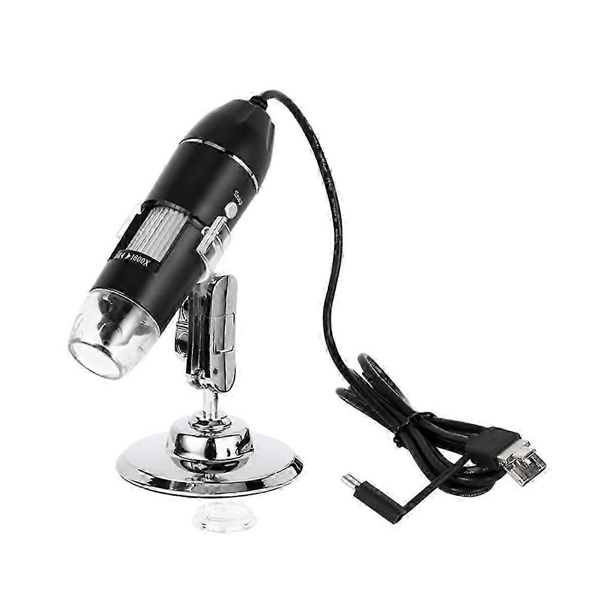 Caméra de microscope numérique 1600X Microscope électrique portable USB 3 en 1 compatible avec la loupe LED de soudure compatible avec C