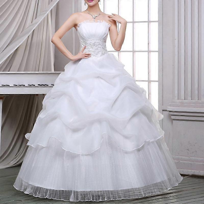 Wedding Party Dress Bridal Dresses Summer Fashion Lace Strapless Bride Wedding Dress