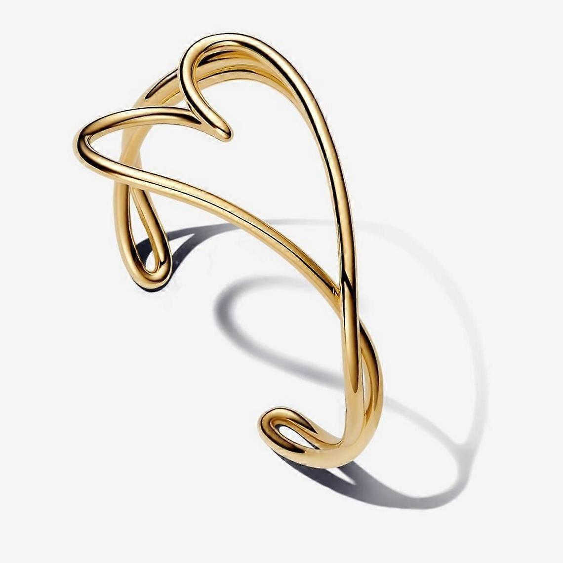 Organic Gold Heart Bangle Bracelet