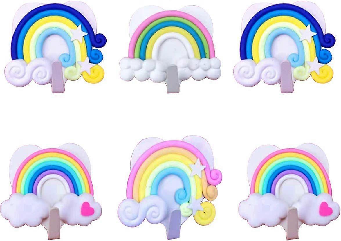 10pcs Cute Clouds Star Rainbow Wall-Mounted Hanger/Wall Clothes Towels Hooks,for Keys, Coats,Robe,Bags(Random Pattern)