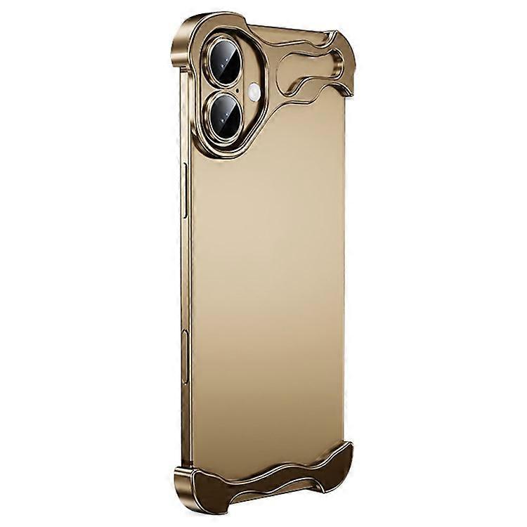 Compatible For iPhone 16 Bumper Case Metal Frameless Shockproof Cover with Camera Lens Protector
