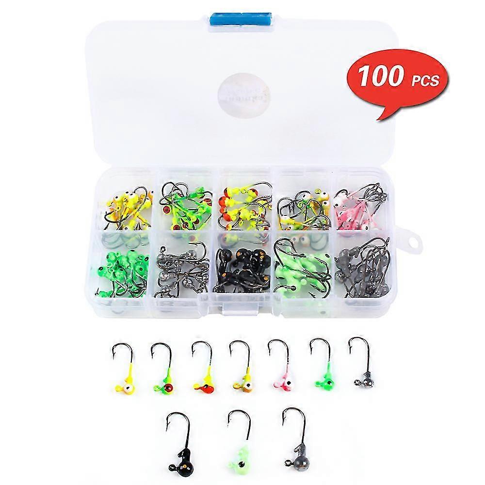 High-quality 100pcs/box Multicolor Jig Head Hooks