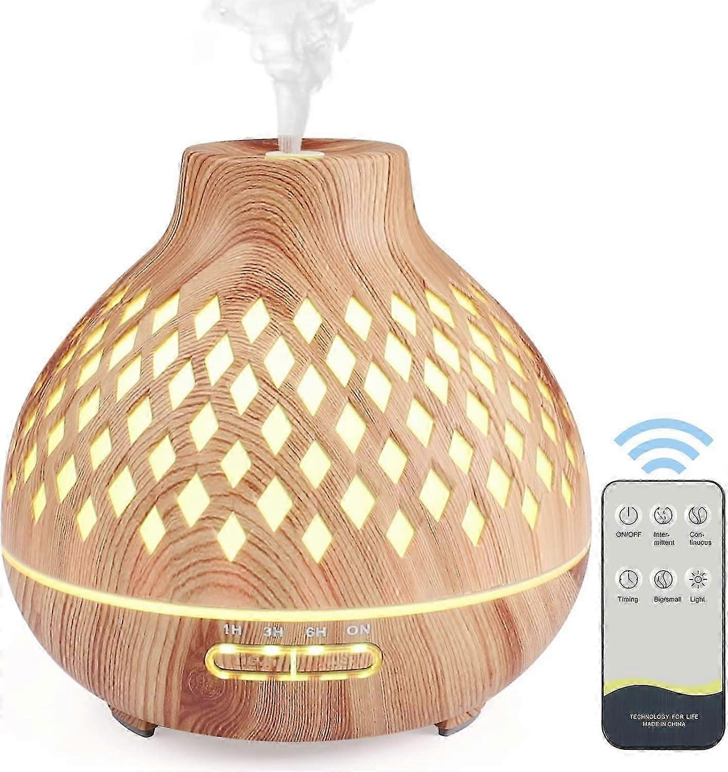 400ML Essential Oils Diffuser, Electric Fragrance Diffuser with Remote Control Ultrasonic Humidifier