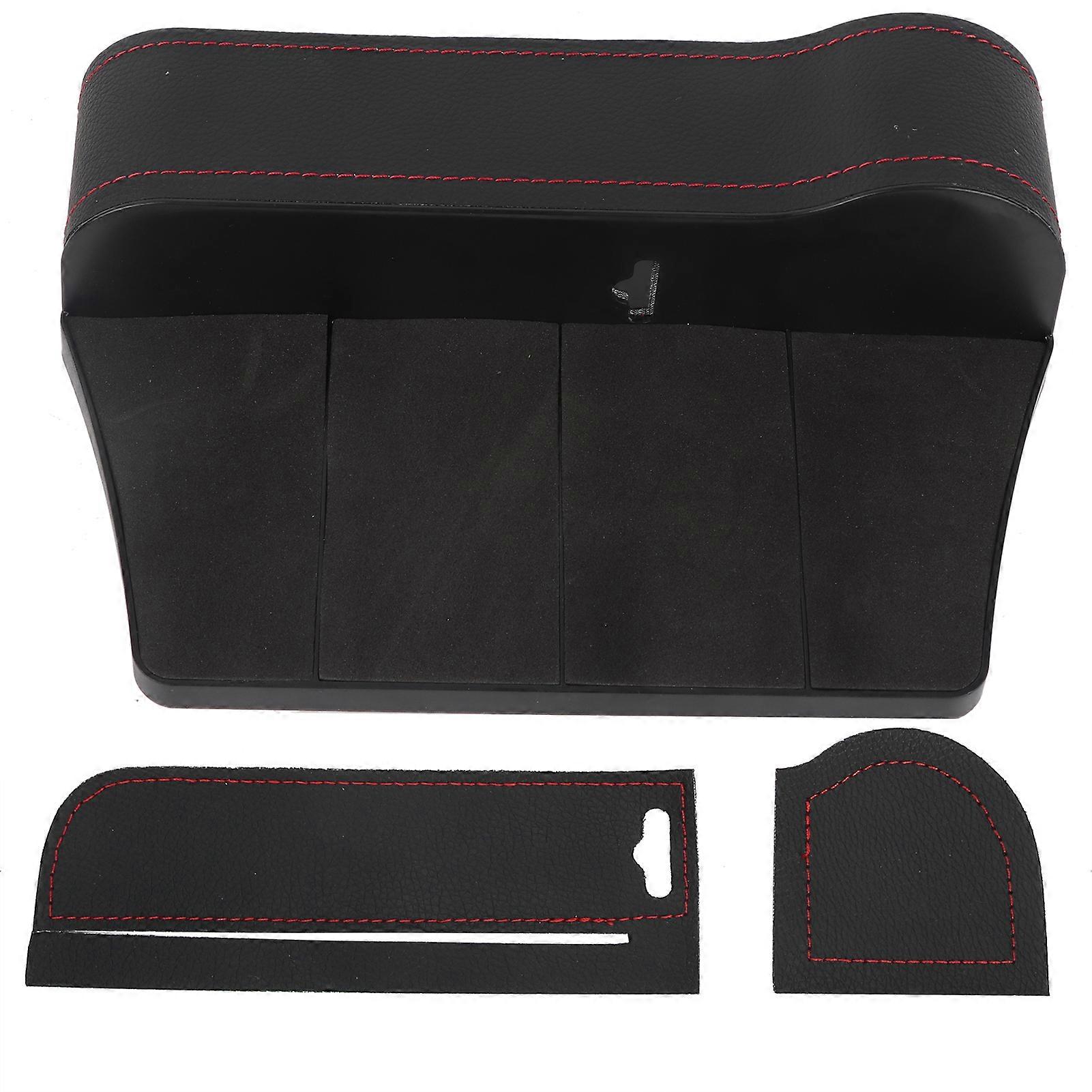 Car Seat Gaps Organizer Multifunctional Storage Box with Cup Holder for All Vehicle Models, Durable Material, Black Color
