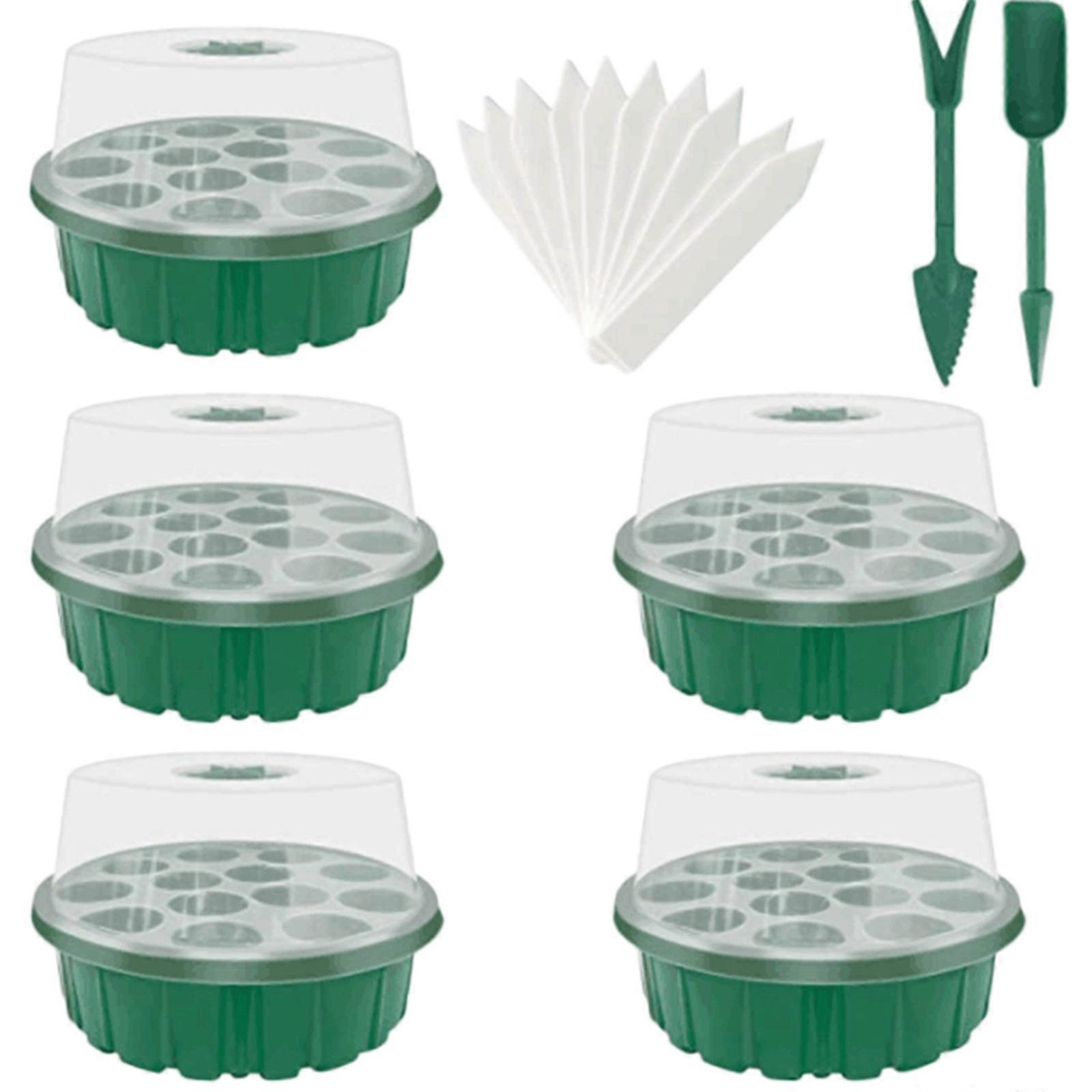 5 Pack Seed Tray,Humidity Seed Tray Kits with Dome and Base Flower Pot