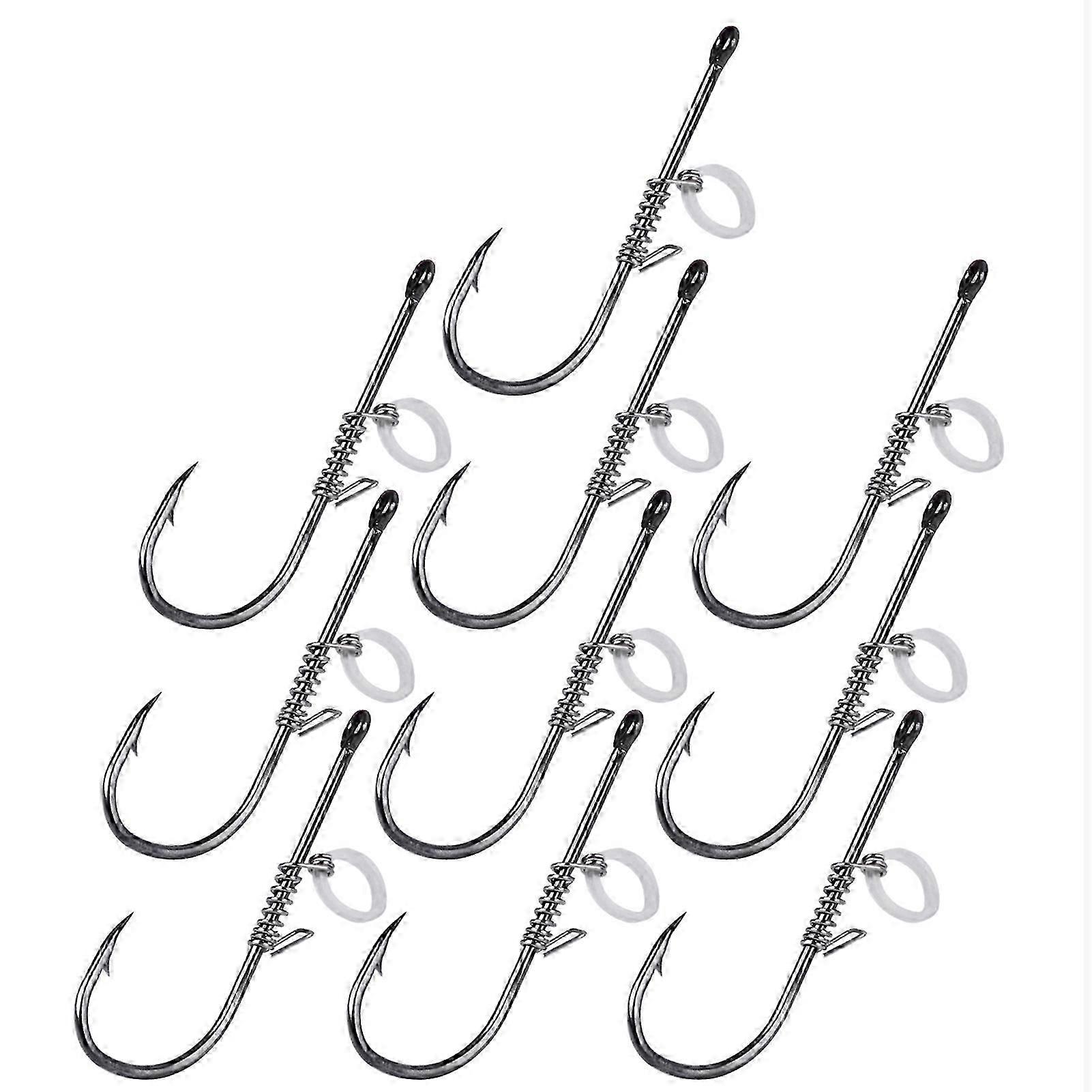 10pcs/set Metal Barbed Fishing Hooks with Holes Easy to Use Fishing Hooks for Bass Fishing