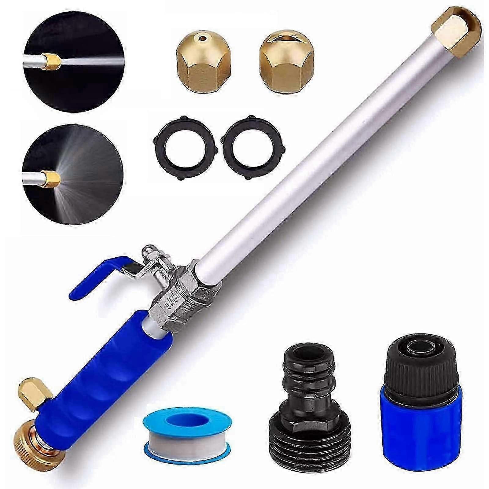 Jet Nozzle Power Washer for Garden Hose Hydro, 2-in-1 High Pressure Washer Tools with 2 Nozzles and Hose Quick Connectors p20241126244