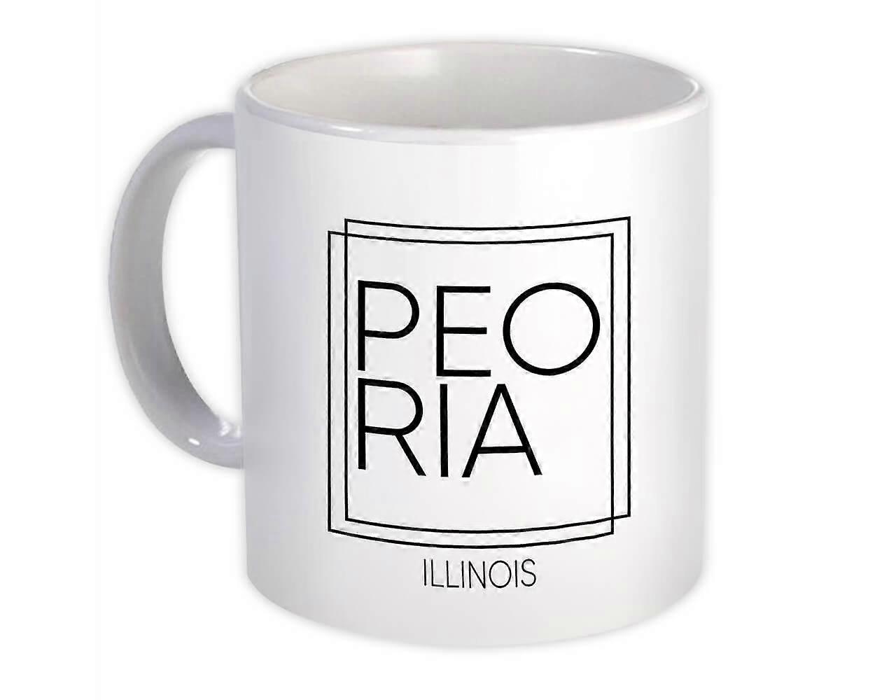 Gåva mugg: PEORIA Illinois Square