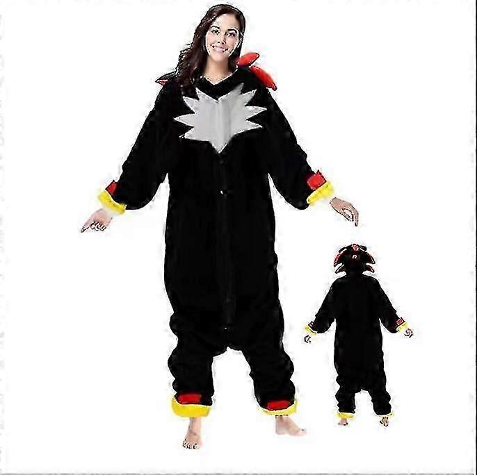 動物ロールプレイングコスチューム - 子供と大人のためのブラックソニックパジャマszfh