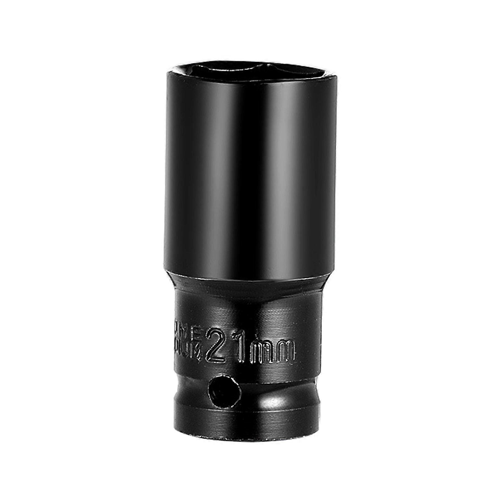 21mm DeepHex Socket Tool Black Coated 1/2Inch Drive Metric Deep Impact Socket for Various Applications Quick Fastening  21mm