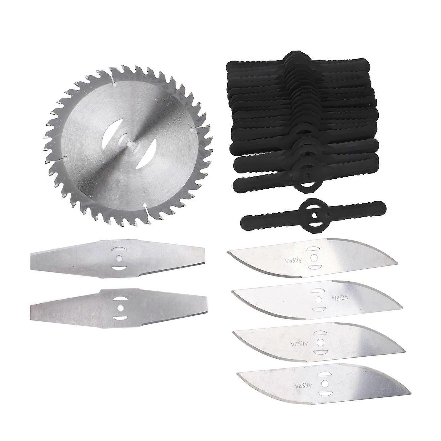 27 Pieces Set Cordless Mower Blades Stainless Steel and ABS Blades Replacement for Lithium Electric