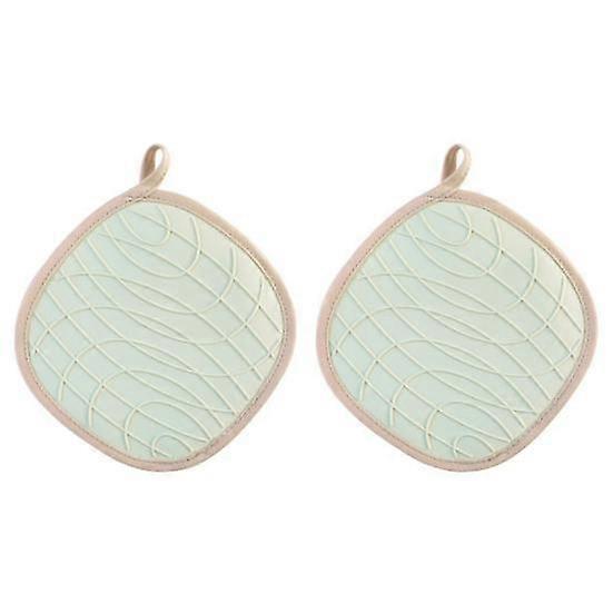 1/2Pcs Insulation Pad Silicone Pot Holders Non-Slip Heat-resistant Protection Pad with Hanging Rope for Home Kitchen