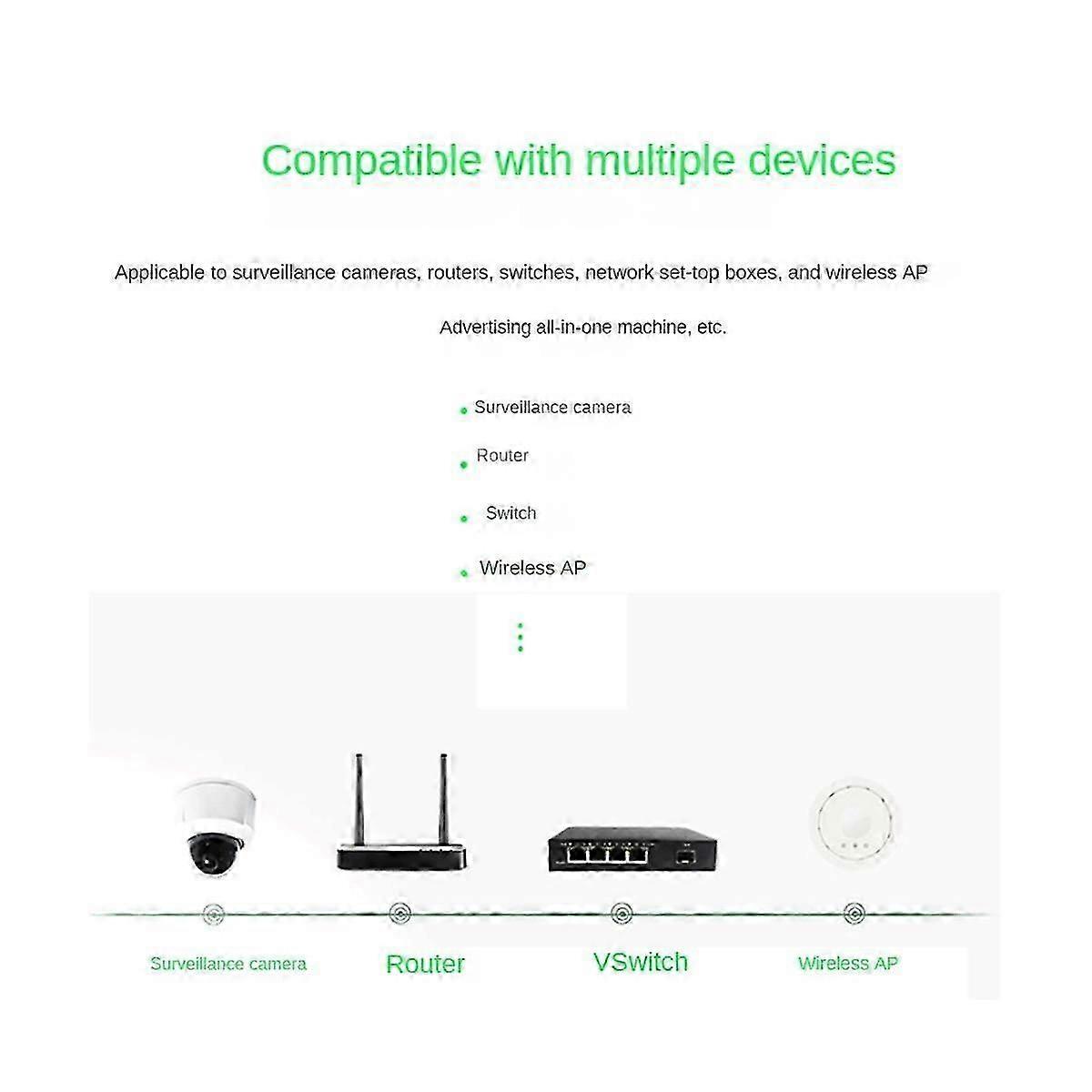 4 Port Gigabit POE Extender 100/1000M Netzwerk-Switch Extender IEEE802.3Af/At Plug&Play für PoE Swit JN