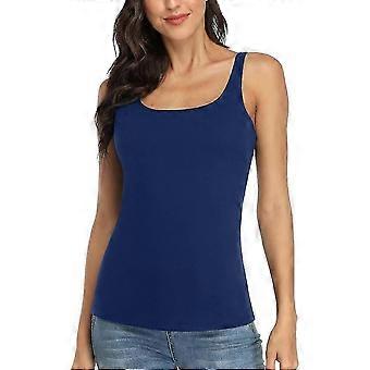 Charmleaks Débardeur Femme Avec Étagère Soutien-gorge Ajustable Sangle Plus Large Caraco Base Camisole S bleu marine