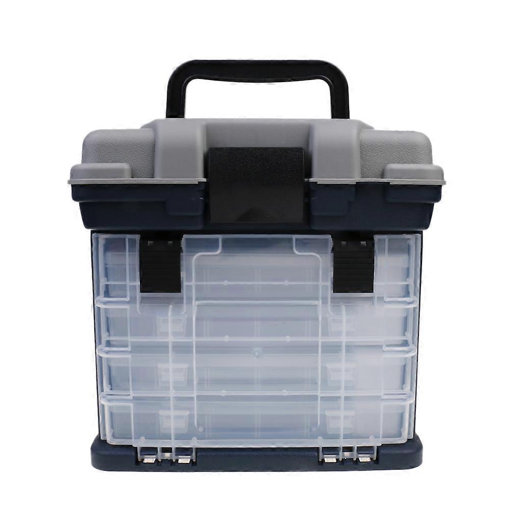 Compact 4 Layers Tackle Box Fishing Baits Hooks Lures Handheld Storage Case
