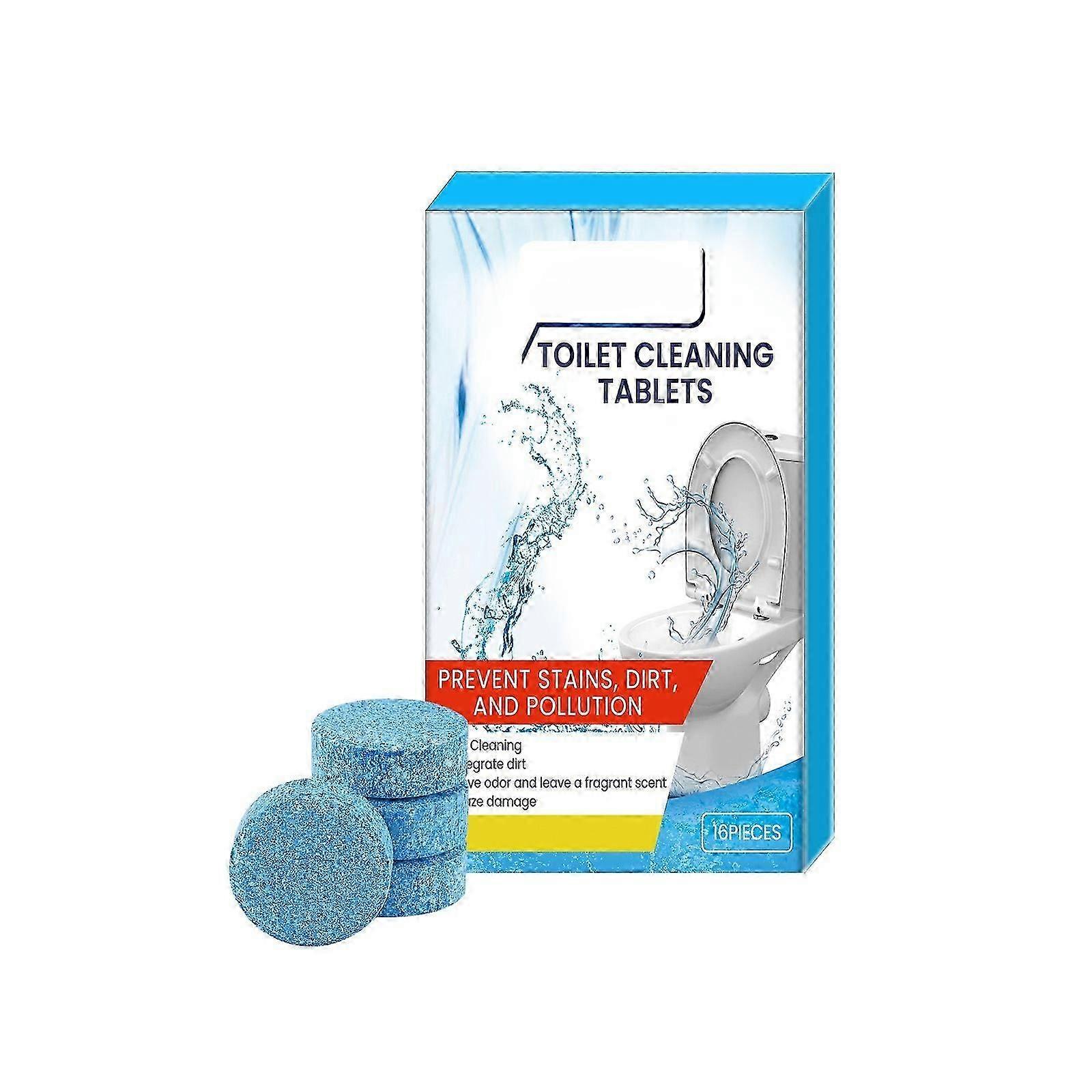 16 Pieces Toilet Bowl Tablets, Remove Urine Stains, Dirt, Toilet Cleaning, Effervescent Tablets, Eliminate Odour