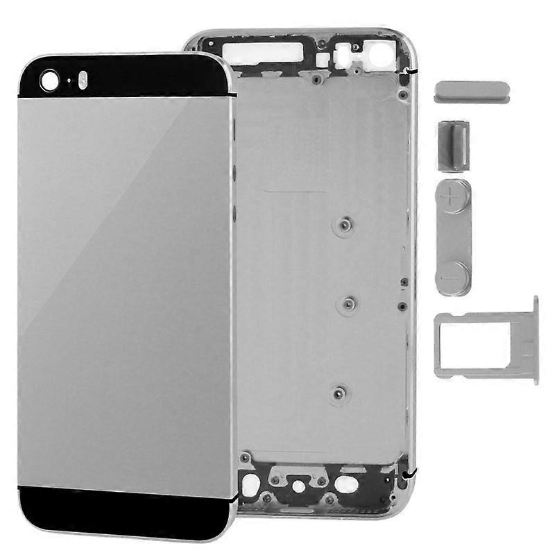 フルハウジング合金バックカバー、ミュートボタン+電源ボタン+音量ボタン+ Nano SIMカードトレイ(iPhone 5S用)