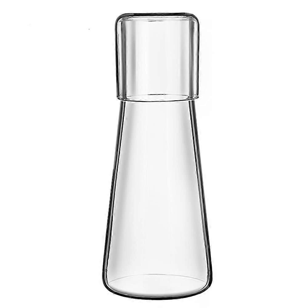 Bedside Water Carafe and Glass Set 850ml (30 oz) - Clear Glass for Bedroom Nightstand, Elegant Design and Durable Quality