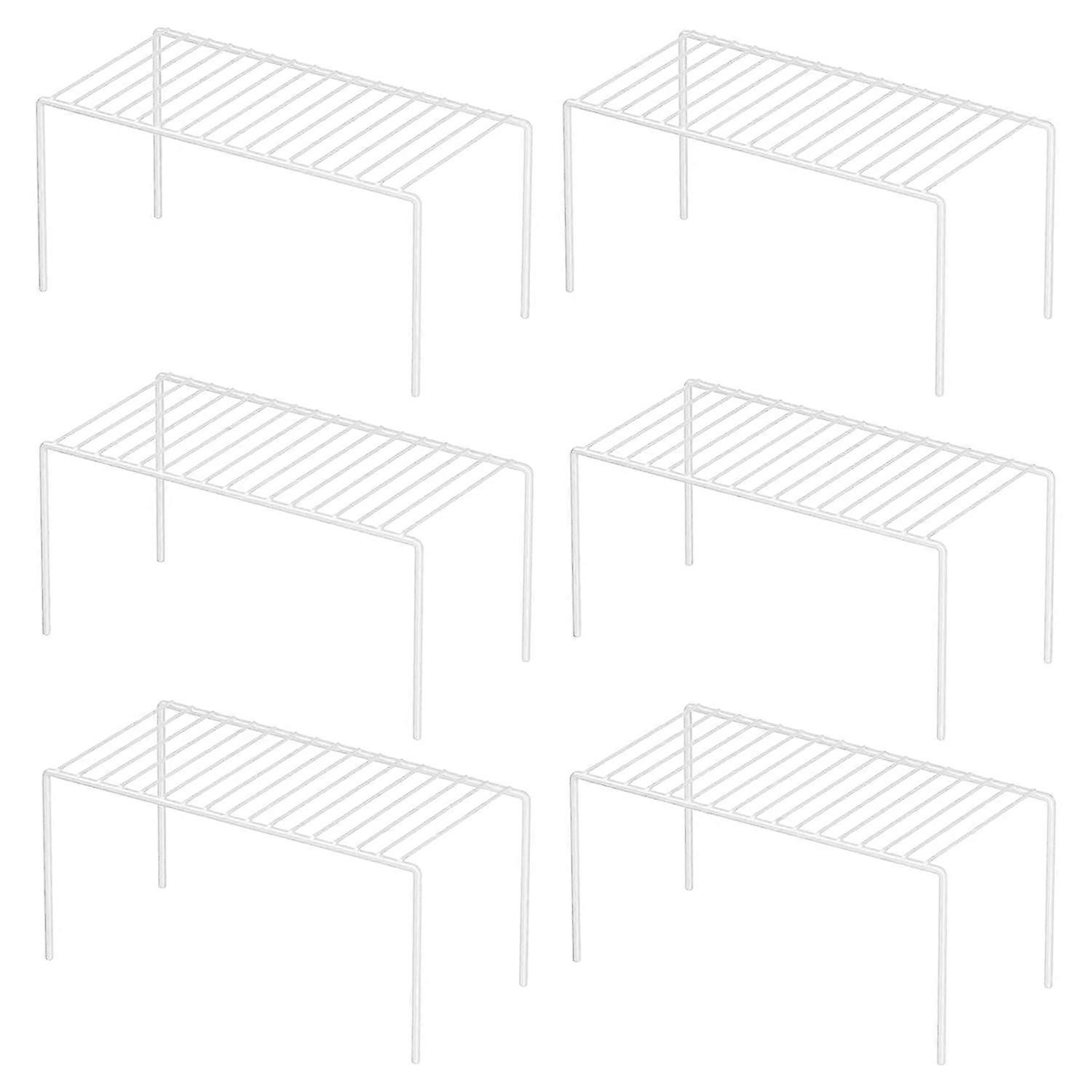6 Pack Rustproof Cabinet Storage Shelf Rack for Kitchen Counter and Cabinet Shelf 10.6 x 5.1 Inch