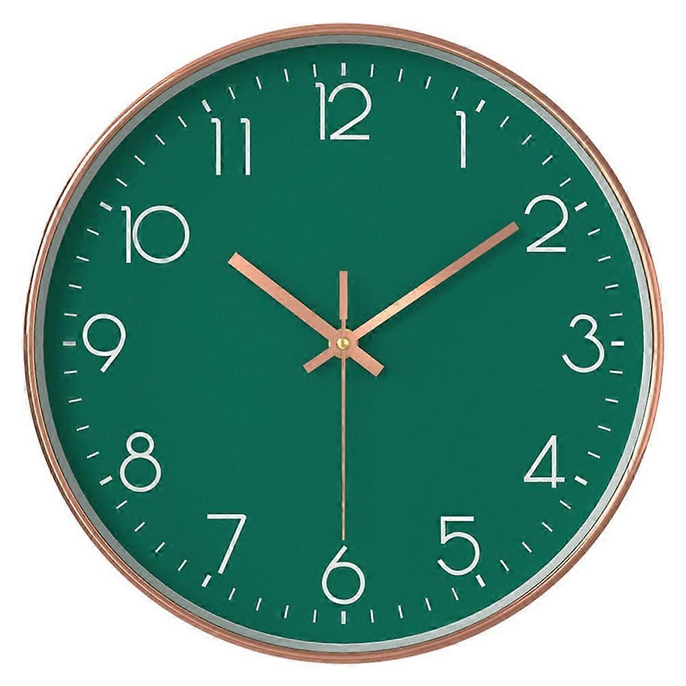 Non-Ticking Quartz Silent Battery Operated Round Wall Clock for Home Decor 12 in