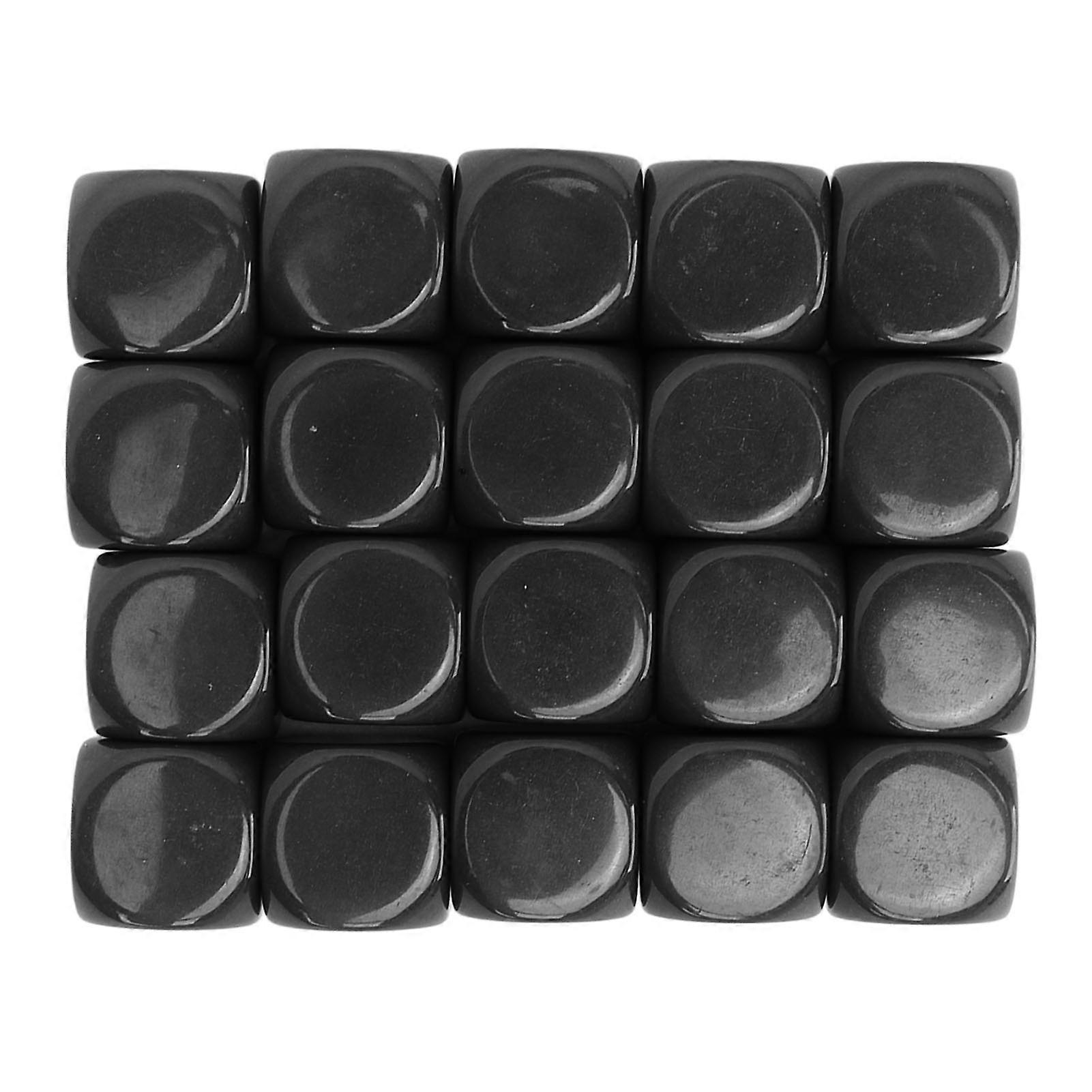 20Pcs 16mm Blank Plastic Round Corner Dice Educational Toys for Board Games Party Black