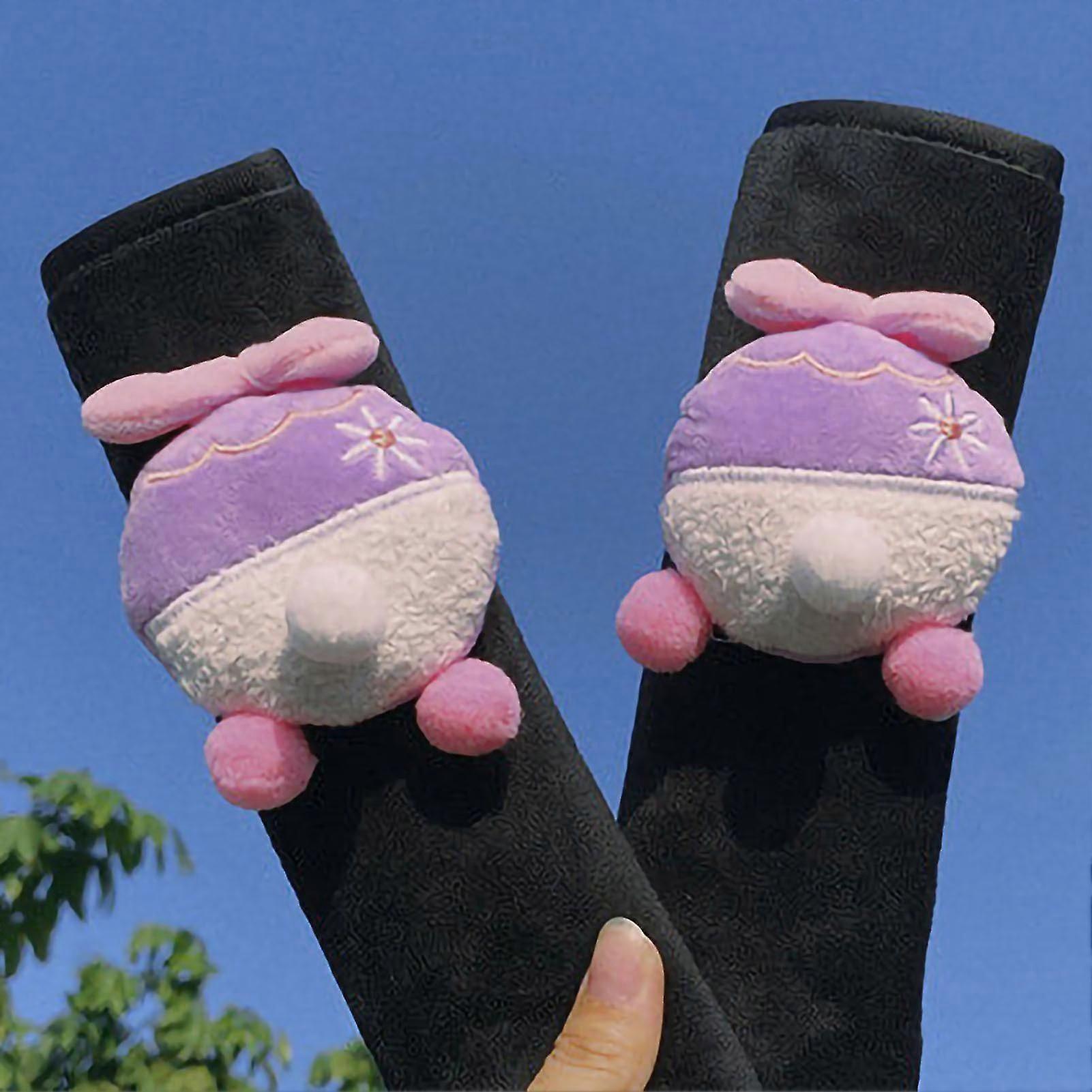 Cute Cartoon Car Seat Belt Shoulder Pad Soft Plush Safety Belt Cushion Cover for Auto Purple Duck
