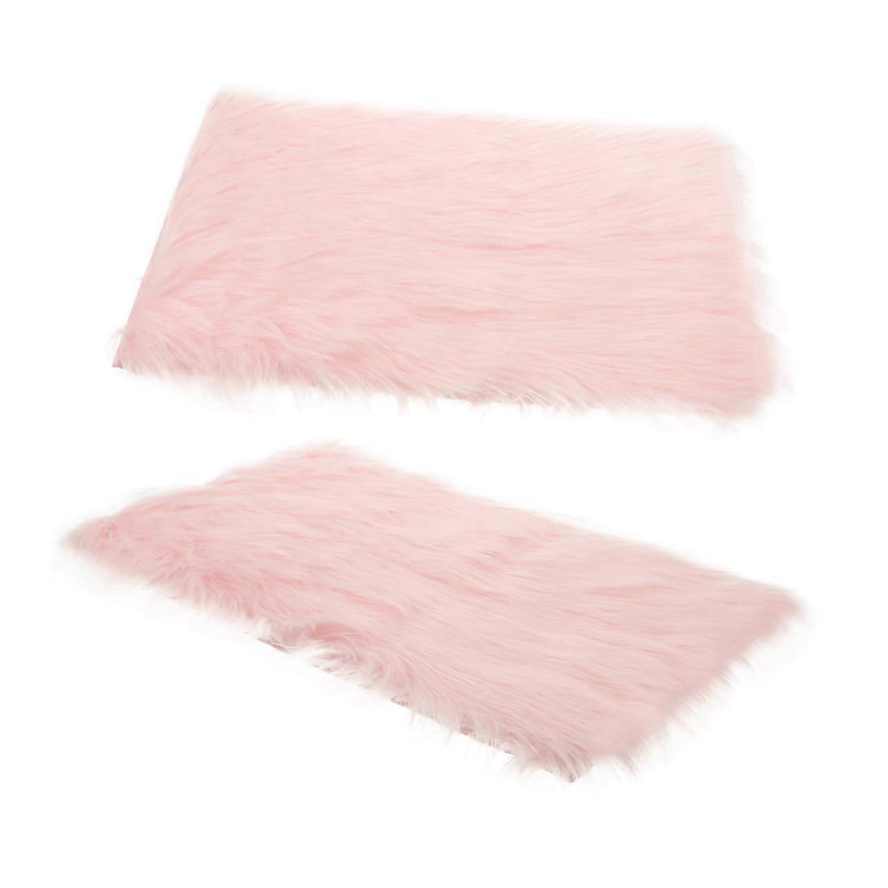 2pcs Soft Fur Faux Fur Live Broadcast Background Nail Art Photo Props Decorative Rug