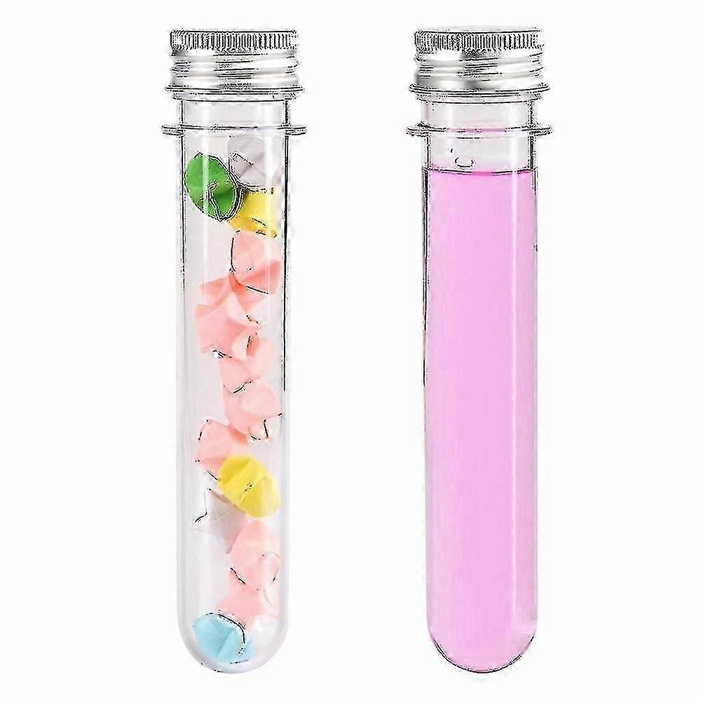 20 Pcs Plastic Test Tubes,45ml Clear Test Tube With Caps