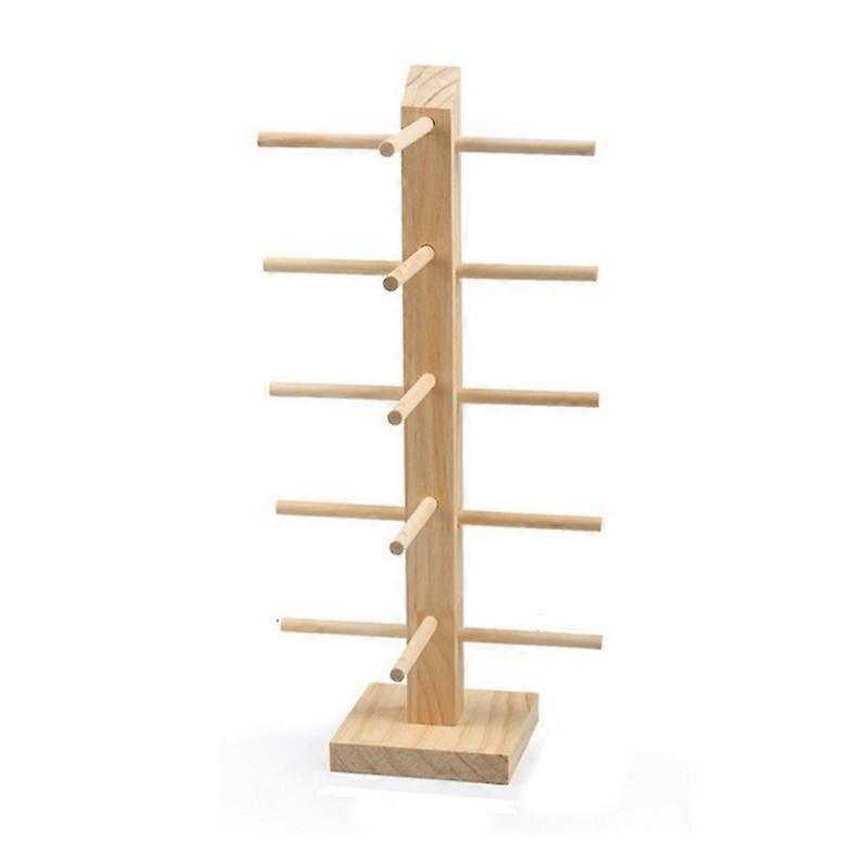 Log Glasses Display Storage Rack 1 Row 5 Pairs