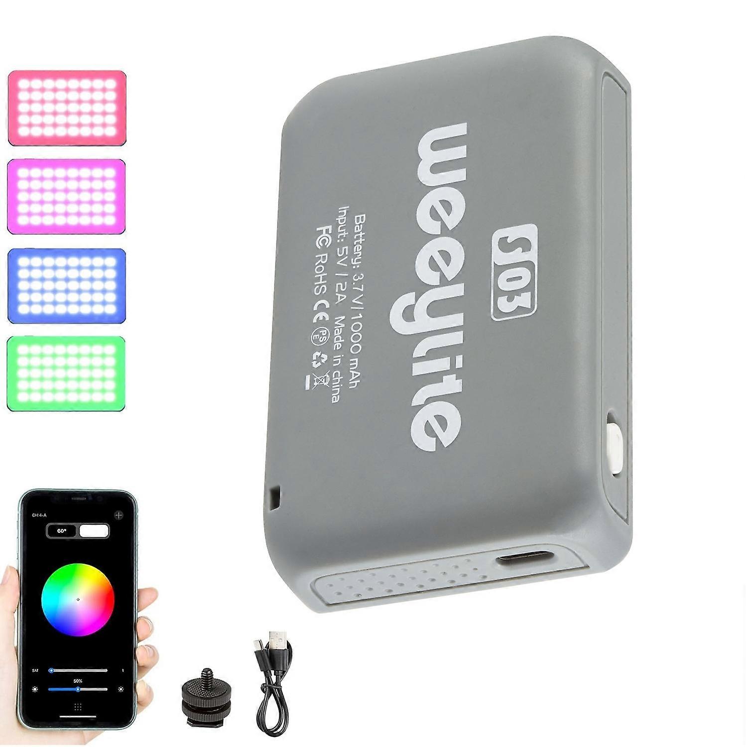 WEEYLITE S03 Portable RGB LED Video Light Full Color Photography Fill Light for Live