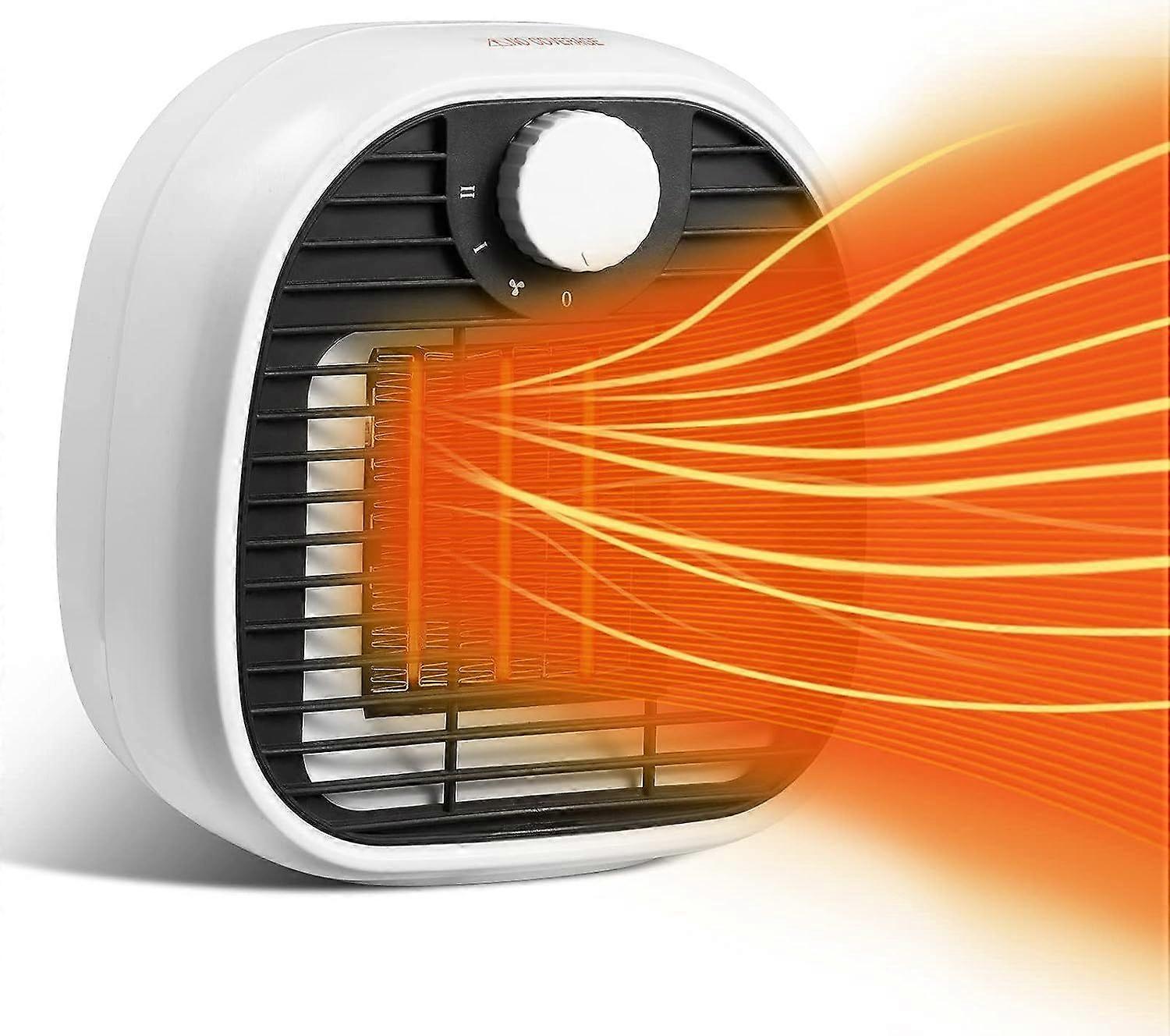 1000W Ceramic Heater18*10*15cm,Mini Fan Heater with 3 Temperature Settings,Low Consumption Portable Desk Heater for Office Bedroom Living Room,Overhea