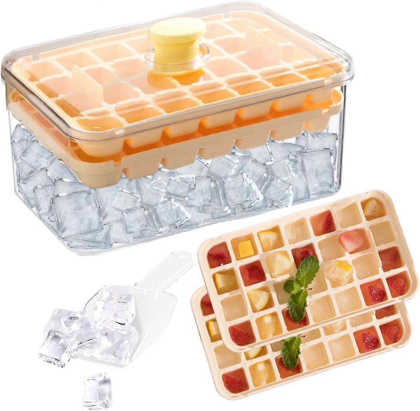 SBSGV Ice Cube Trays with Lid and Bin,56 Pcs for Freezer,Ice Cube Mold, Ice Molds Ice Scoop,with 2 Pack Mini Trays, Ice Cube Tray Mold for Whiskey Coc