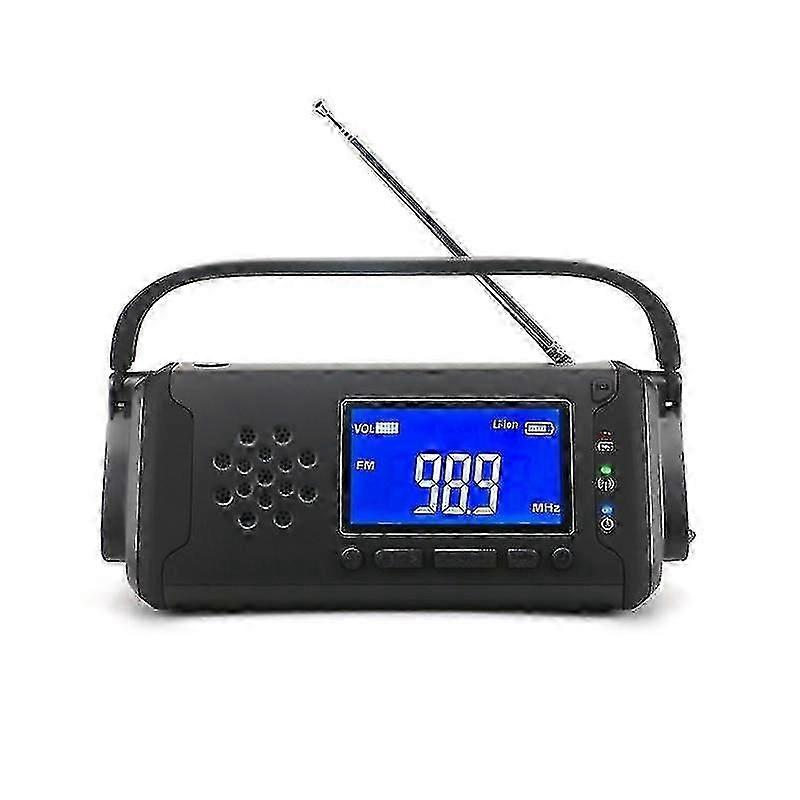Hand-cranked Solar Rechargeable Radio Digital Lcd Screen Emergency Power Supply