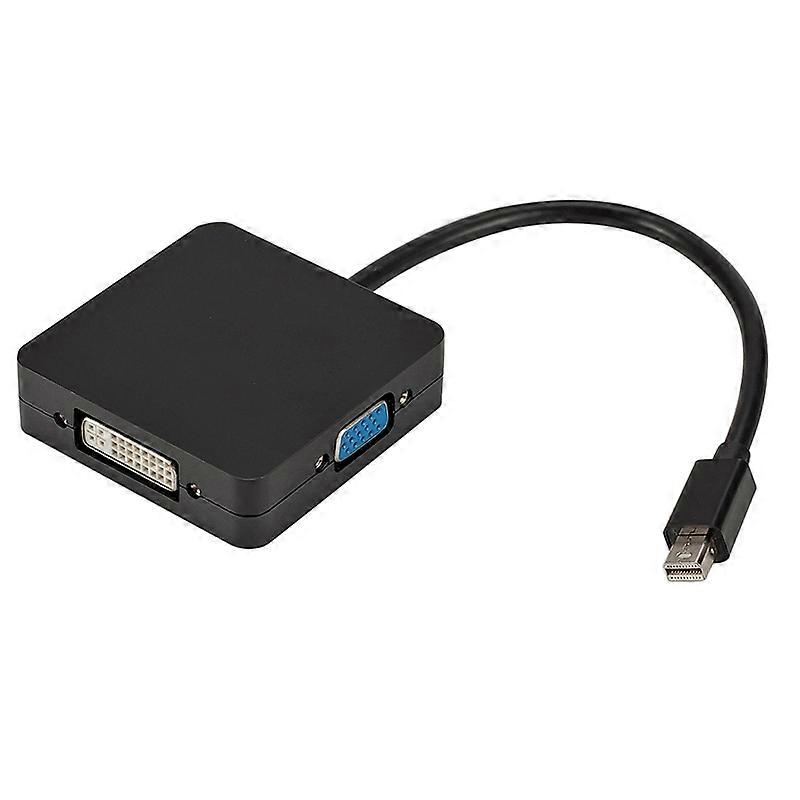 3 in 1 Mini DP Male to HDMI + VGA + DVI Female Square Adapter, Cable Length: 18cm
