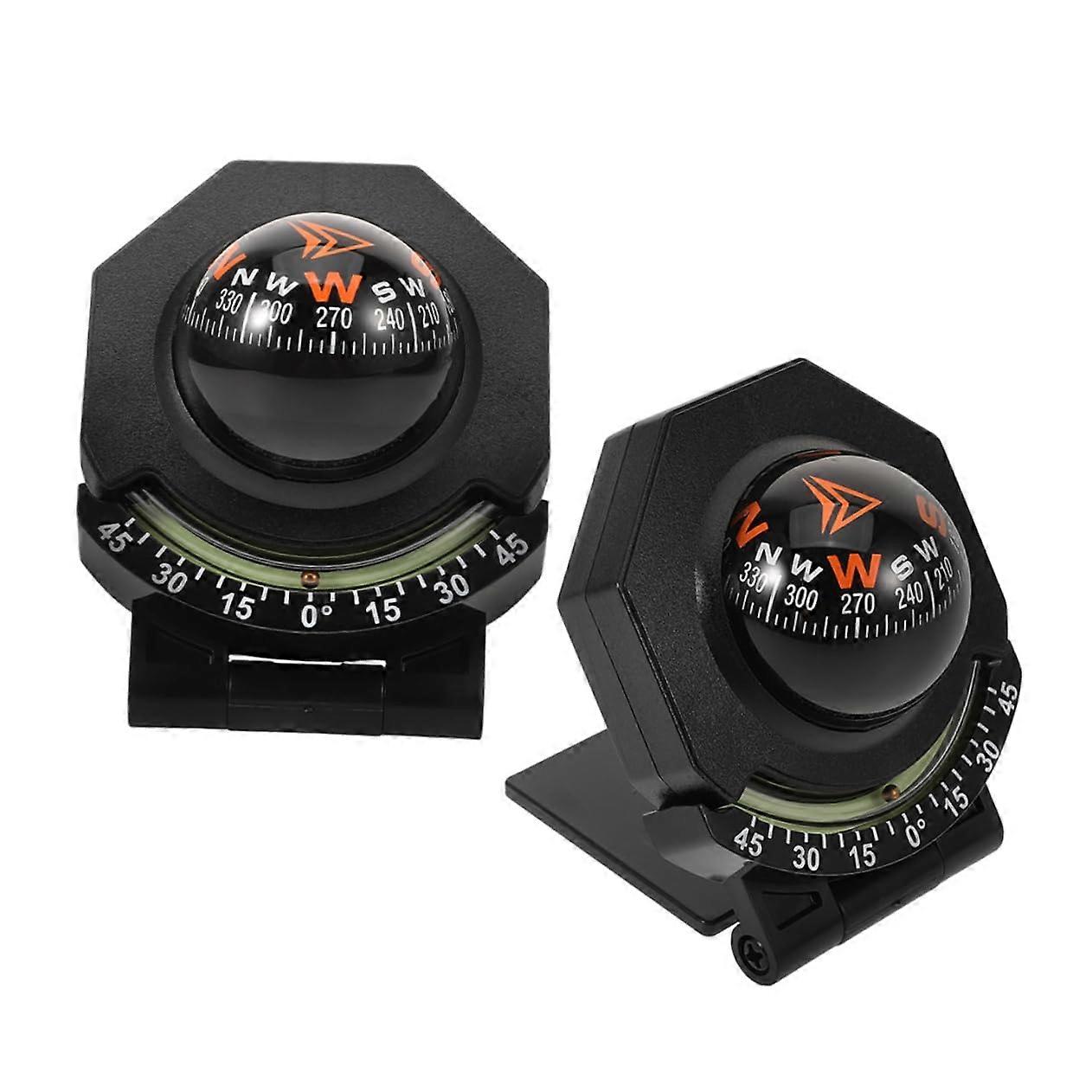 2pcs Car Compass Dashboard Compass Auto Compass Car Guide Ball Compass for Boat