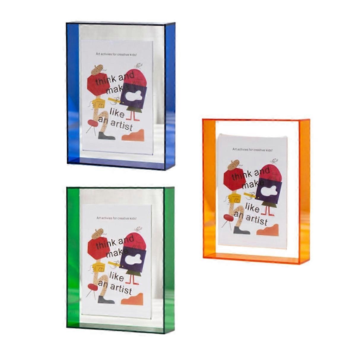 3Pcs Acrylic Picture Frames Color Block Acrylic Decor
