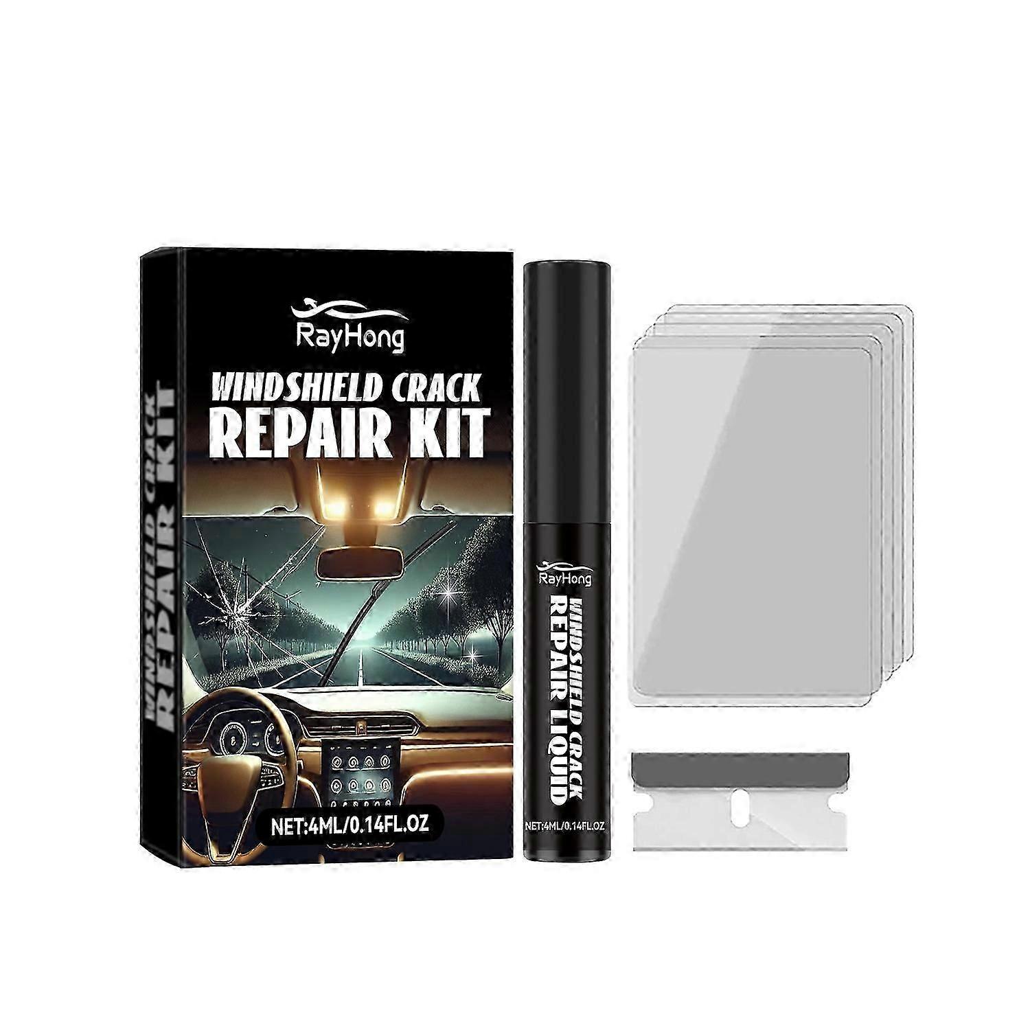 תיקון סדק בשמשה הקדמית לרכב Rayhong נוזל סדקי זכוכית קדמית ואחורית שריטות תיקון תחזוקה ברורה
