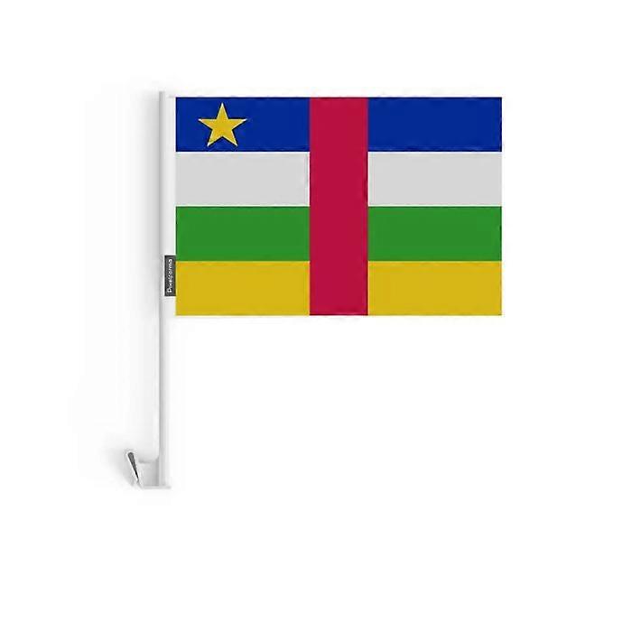 Car Flag Central African Republic – 14 x 21 cm – Polyester Fabric – Window Attachment – 10 pieces