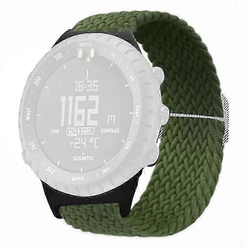 For Suunto Core Watch Band Stretchy 22mm Soft Nylon Elastic Braided Strap - Blue+white