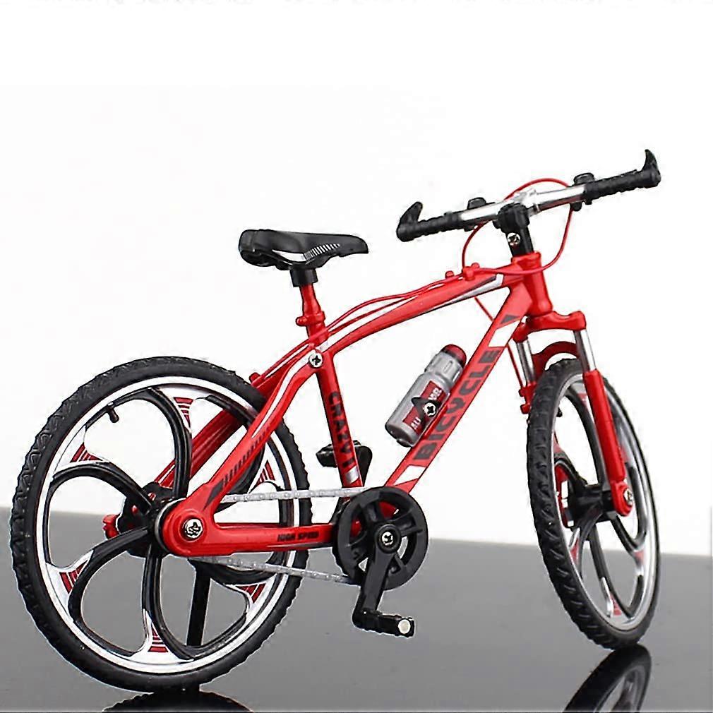 1:10 Finger Alloy Bicycle Model Toy, Foldable Mini Highway Mountain Bike, 1:10 Scale Alloy Model, Red