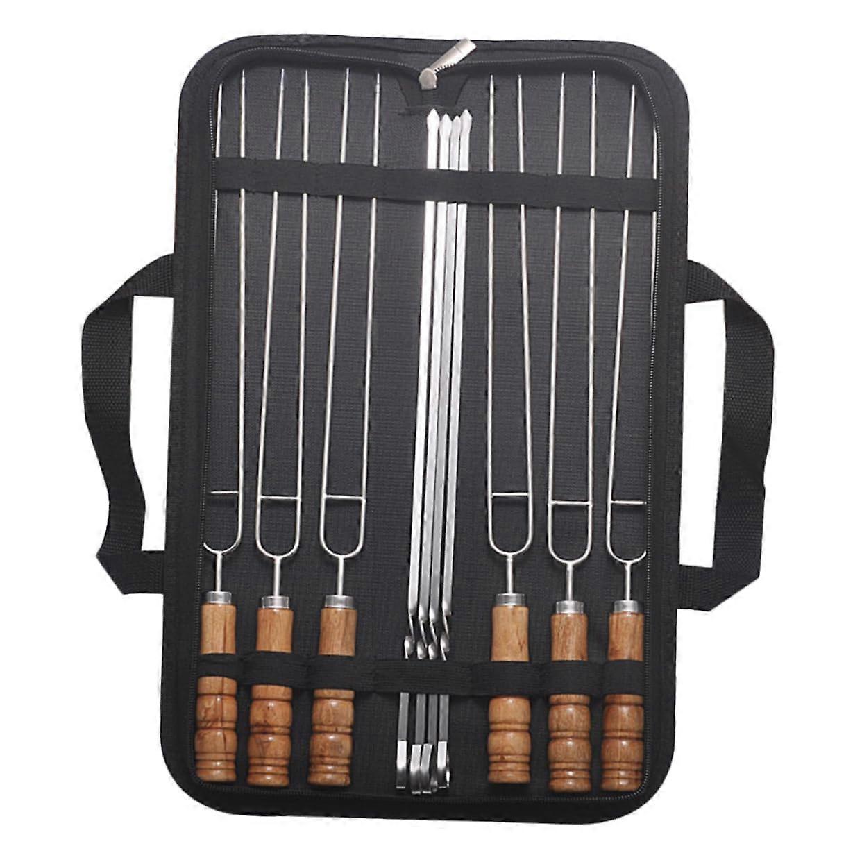 10 Piece Grill Skewers With Storage Bag For BBQ And Kebab, For Grill Parties And Outdoor Activities