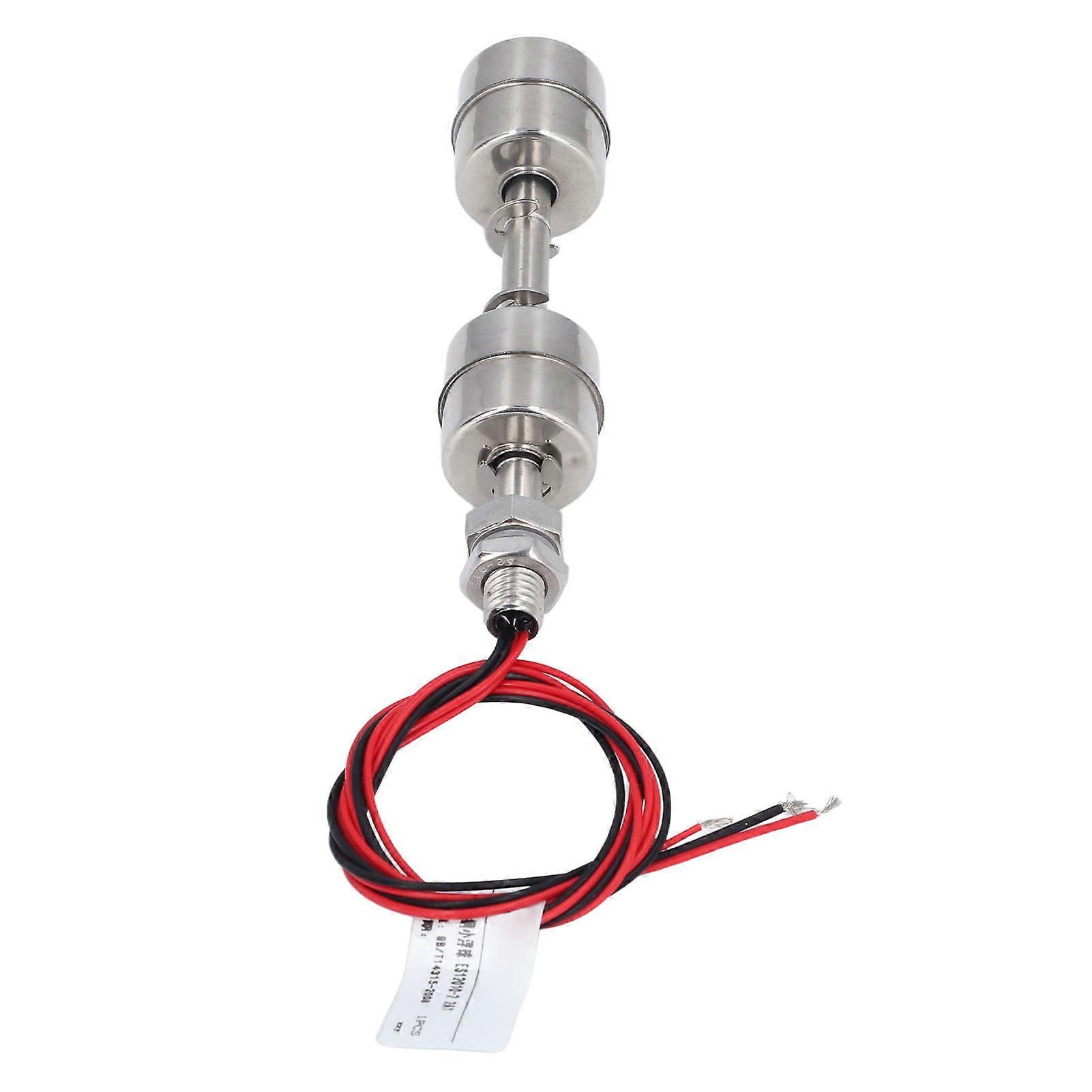 Double Ball Float Switch 120mm Stainless Steel Float Switch Water Level Controller with 400mm Wire 0‑220V