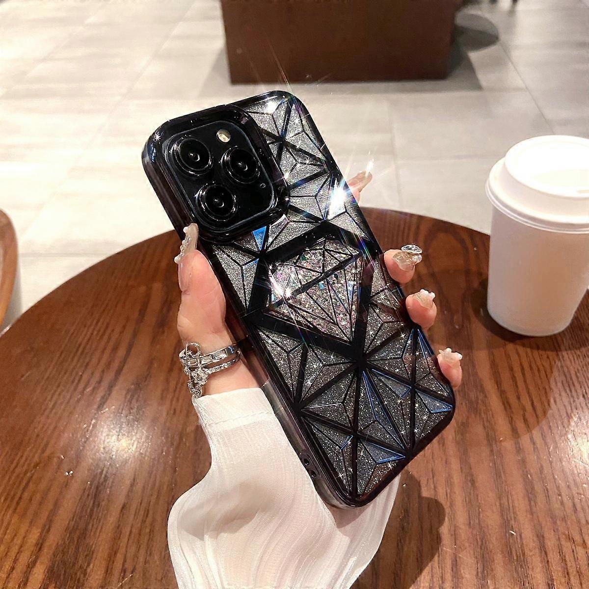 Luxury 3D Plating Diamond Glitter Powder Phone Case for iPhone 11 12 13 14 15 Pro Max 12 Pro 13 Pro 14 Pro Max Anti-drop Soft TPU Cover