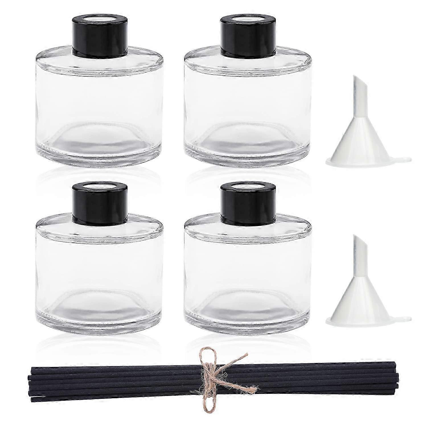 4-Pack 100ml Aromatherapy Bottles with Caps & Funnel - Home Decor