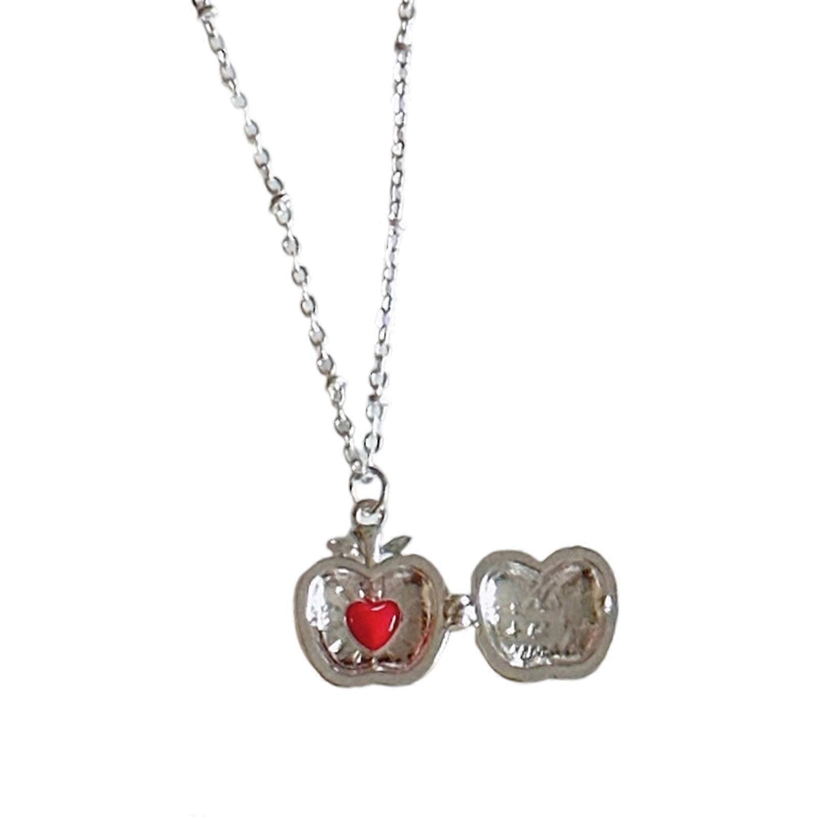 Unique Designs Apples Themed Locket Necklace Hide Storage Compartment and Ergonomic Wearing Comfort Casual Wear