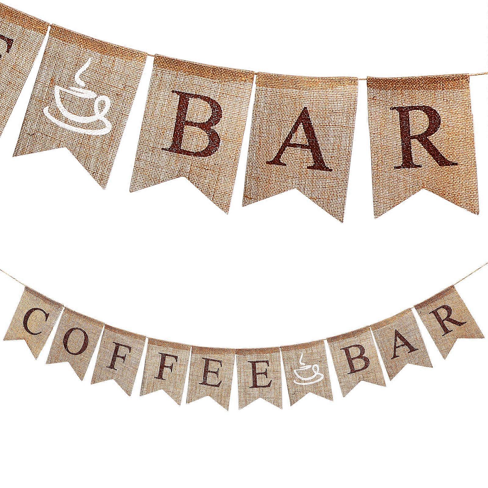 Hanging Banner with Coffee Elements Ideal for Event Decorations