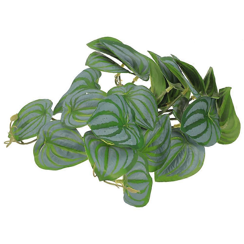 Artificial Hanging Fake Plant with Suction Cup for Reptile Terrarium Habitat Decoration – Ideal for Bearded Dragons, Lizards, and Geckos